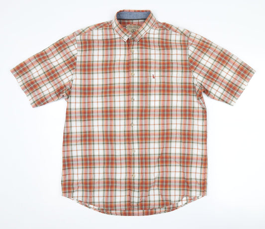 P.G. Field Men's Multicoloured Check Short Sleeve Shirt - M