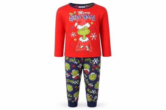 Unisex Grinch Christmas Pyjama Set, Red, 18-24 Months