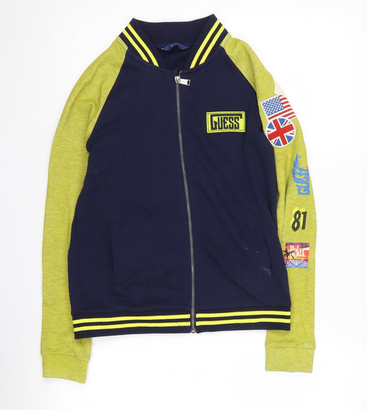 Guess Boys Blue Varsity Jacket Size 12 Spring Autumn