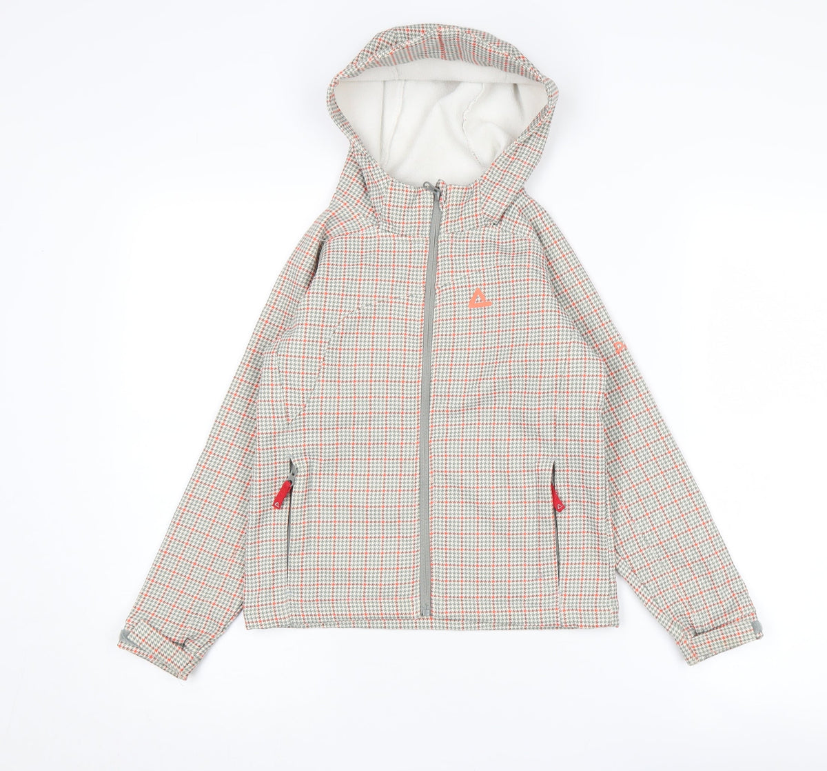 Additional front view of Dare 2b girls’ grey softshell jacket 8 years wind-resistant