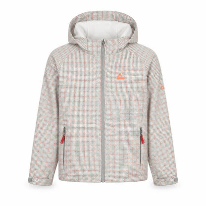 Front view of Dare 2b girls’ grey softshell jacket 8 years wind-resistant