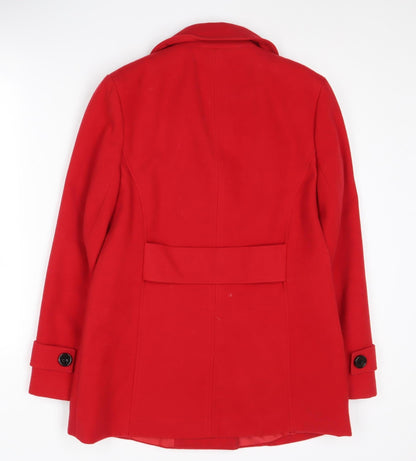 M&Co Women's Red Pea Coat Size 12