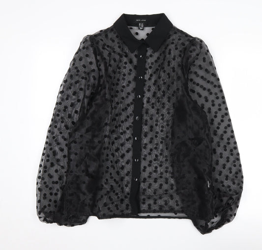 New Look Women's Black Polka Dot Blouse Size 12
