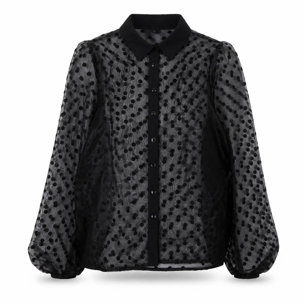 New Look Women's Black Polka Dot Blouse Size 12