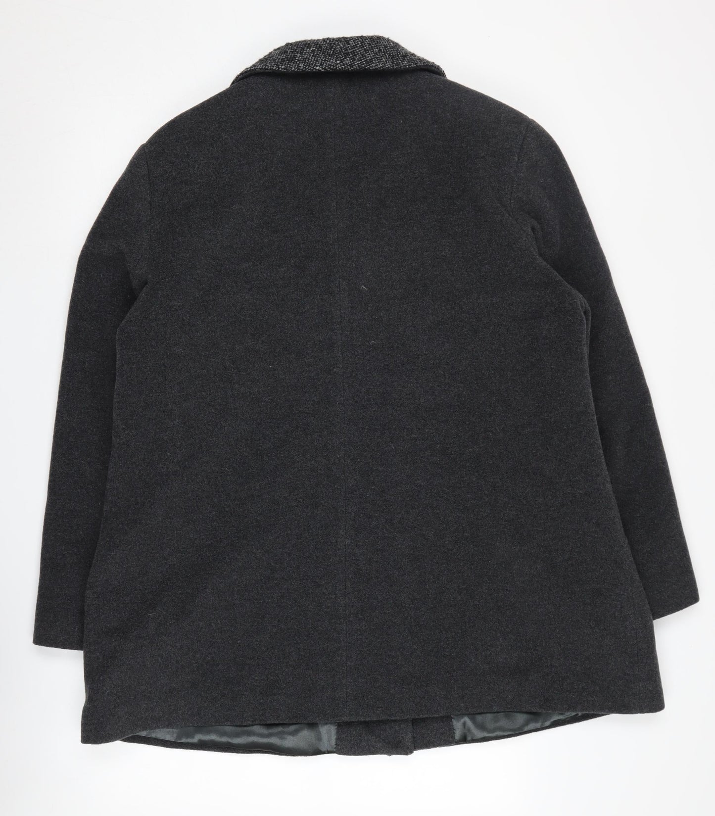 Eastex Women's Black Wool Blend Mid-Length Overcoat