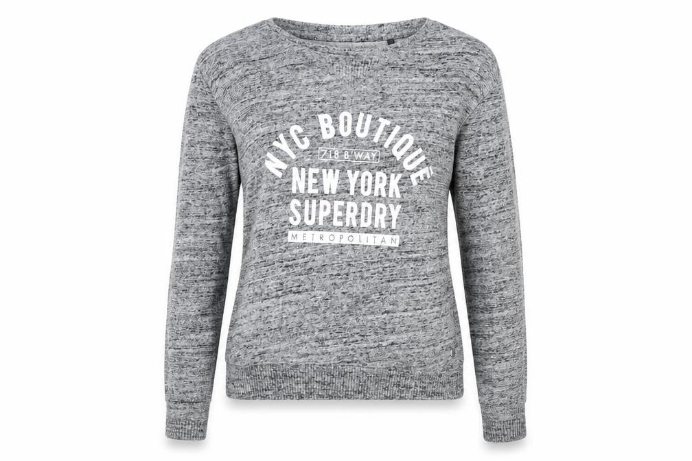 Superdry Men's Grey Sweatshirt S Crew Neck Logo Pullover
