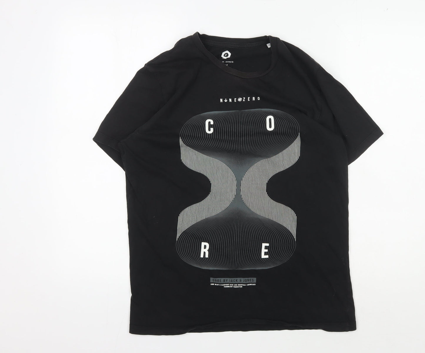 Jack & Jones Men's Black Medium Graphic Print T-Shirt