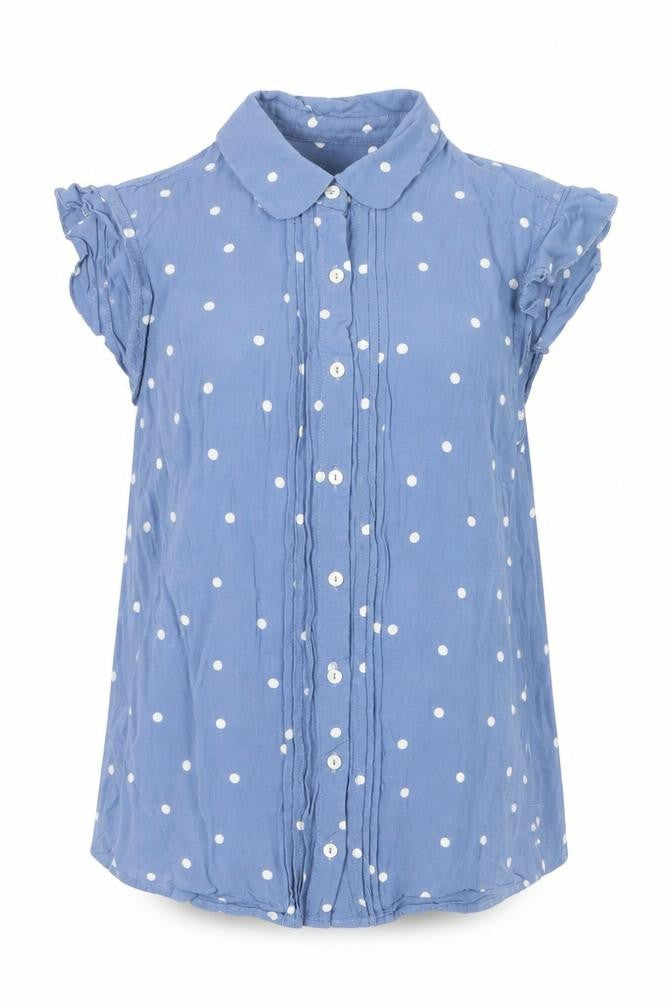 Laura Ashley Blue Polka Dot Blouse, Women's Size 8