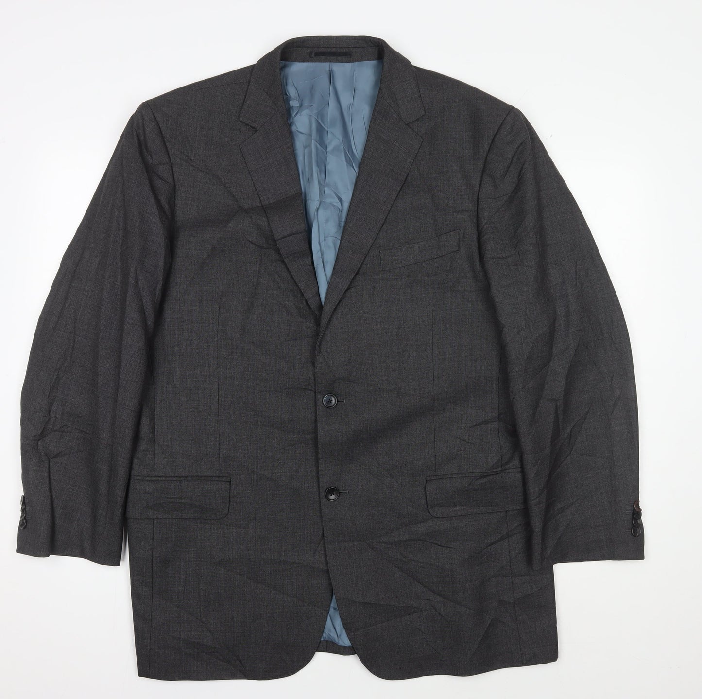 T.M. Lewin Men's Grey Two-Button Suit Jacket Size 46R