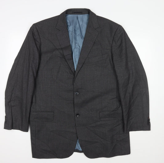 T.M. Lewin Men's Grey Two-Button Suit Jacket Size 46R