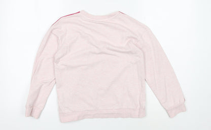 Back view of Calvin Klein girls’ pink pullover sweatshirt 10-11 years