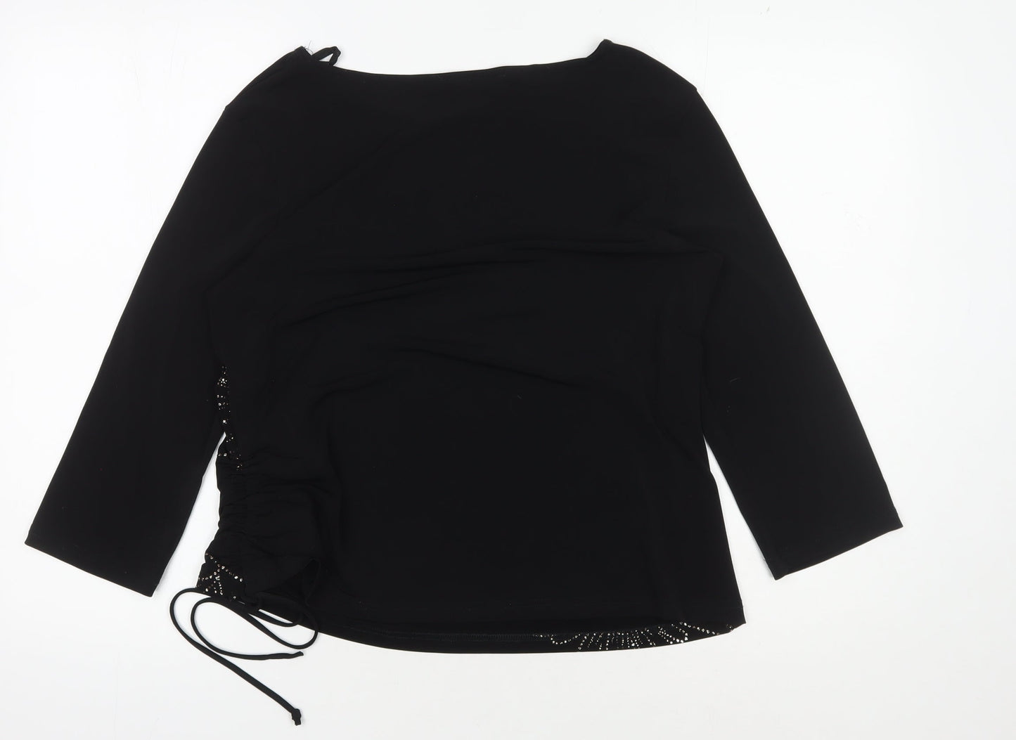 Saloos Women’s Black Tunic Blouse with Beaded Accents