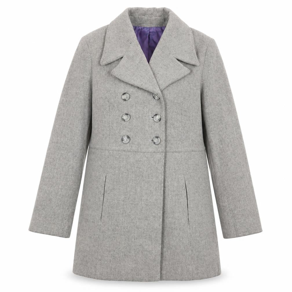 Jane Norman Grey Wool Mid-Length Coat Women UK 12