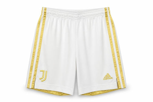 Front view of Adidas boys’ white athletic football shorts, size 11-12y
