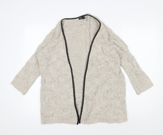 MNG Basics Women's Beige Open Knit Cardigan M
