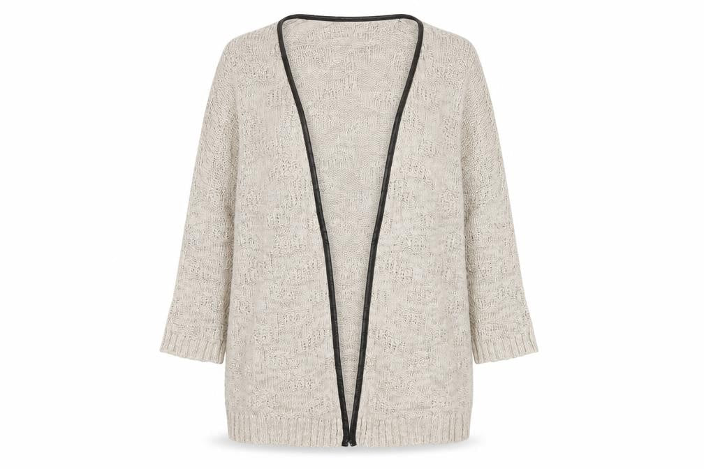 MNG Basics Women's Beige Open Knit Cardigan M