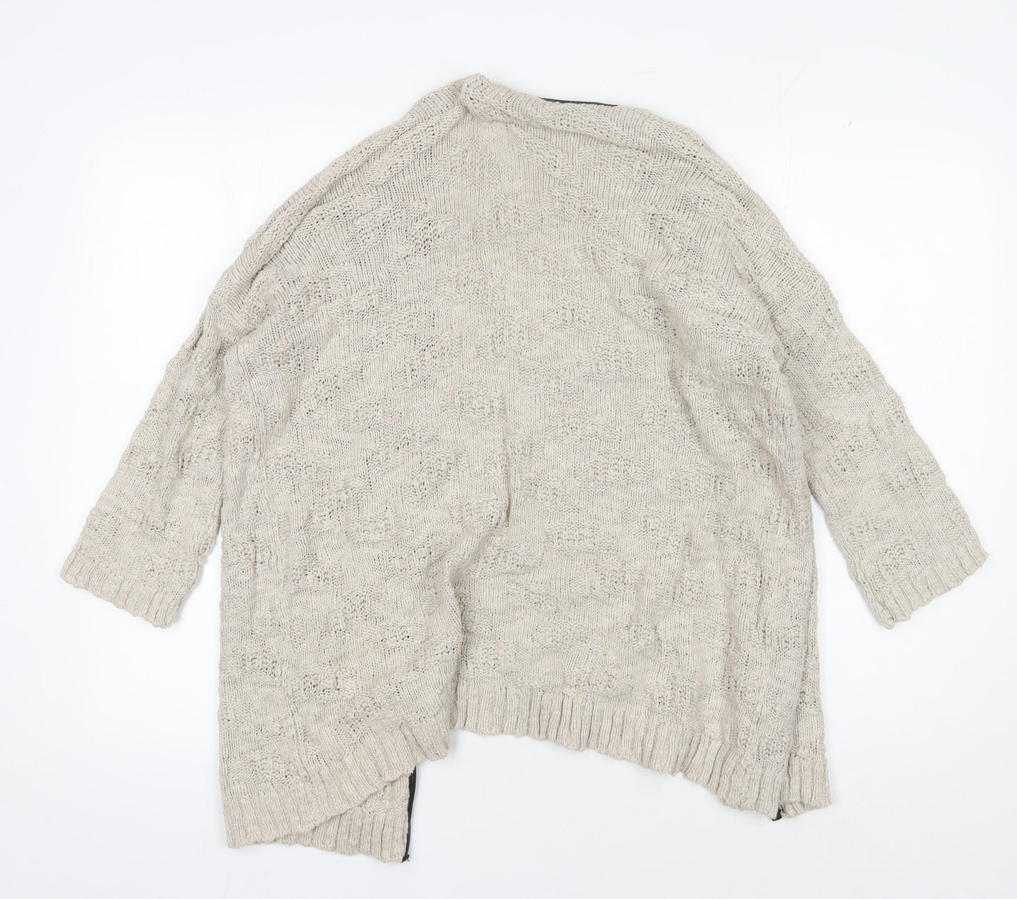 MNG Basics Women's Beige Open Knit Cardigan M