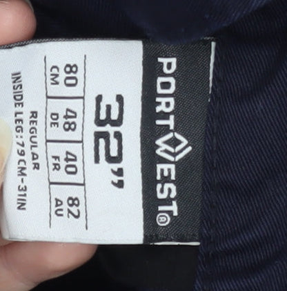 Portwest Men's Blue Cargo Trousers 32 in Regular