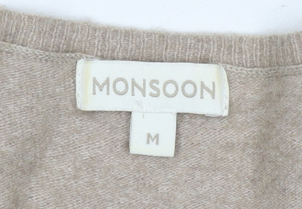 Monsoon Women's Beige Embroidered Blouse M