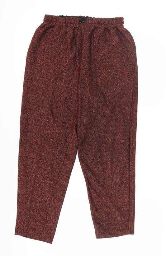 ASOS Women's Red Trousers Size 12 Elastic Waist