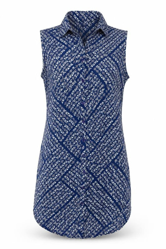 The Collection Debenhams Blue Geometric Shirt Dress Size 12
