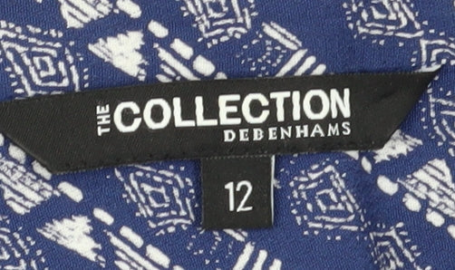 The Collection Debenhams Blue Geometric Shirt Dress Size 12