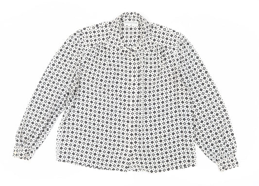 Easttex Women’s Geometric Button-Up Shirt, Size 14