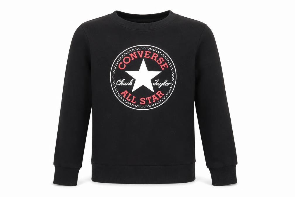 Converse Boys Black Pullover Sweatshirt Logo Design 10-12 Years