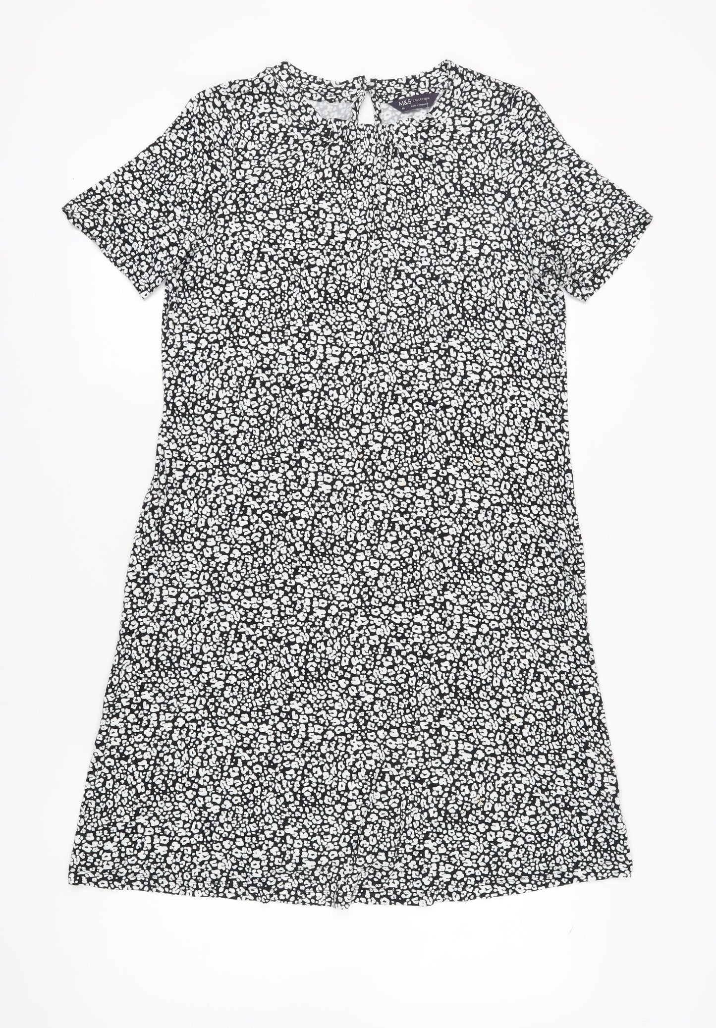 Marks and Spencer Women's Black Animal Print Shift Dress