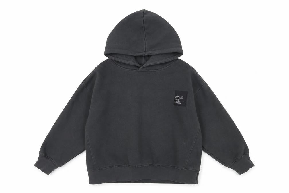 Zara Boys Black Pullover Hoodie, Size 7, Cotton Blend