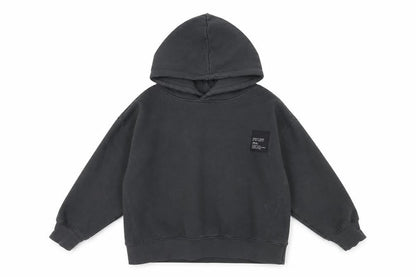 Zara Boys Black Pullover Hoodie, Size 7, Cotton Blend