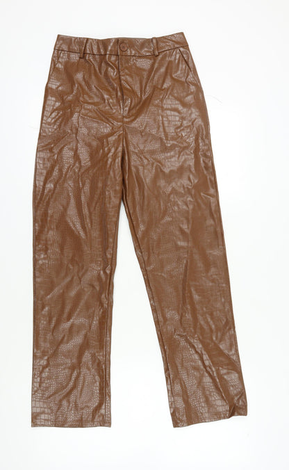 PRETTYLITTLETHING Women's Brown Trousers Size 10
