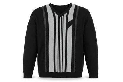 Greenwoods Men's Black V-Neck Pullover Jumper L