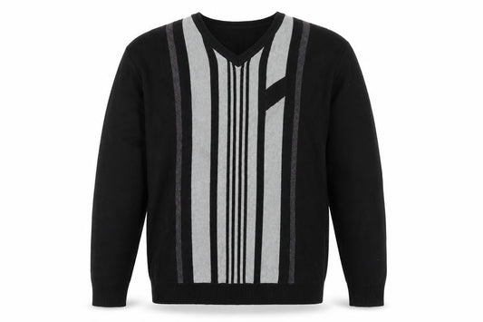 Greenwoods Men's Black V-Neck Pullover Jumper L