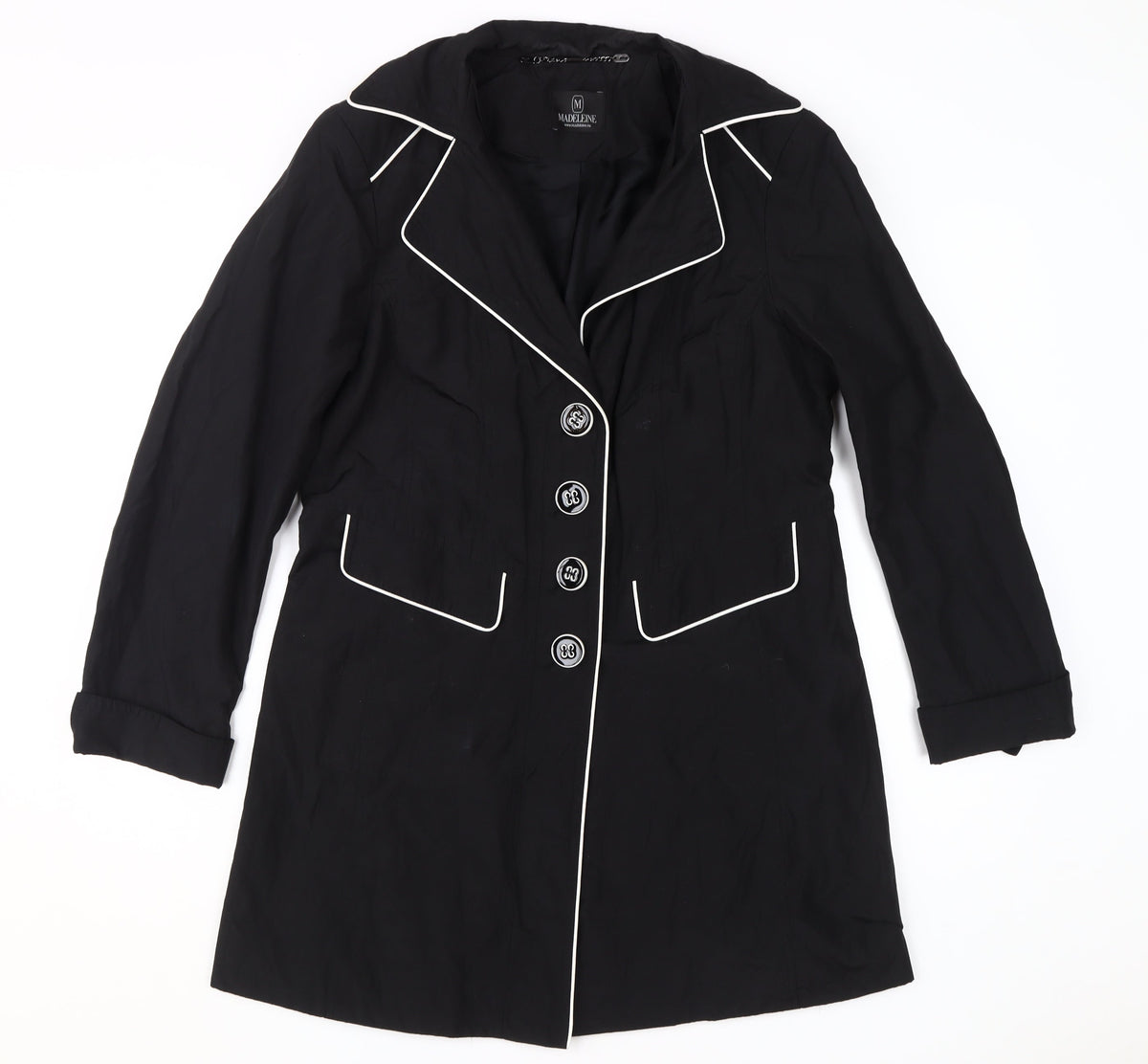 Madeleine Women's Black Mid-Length Coat Size M
