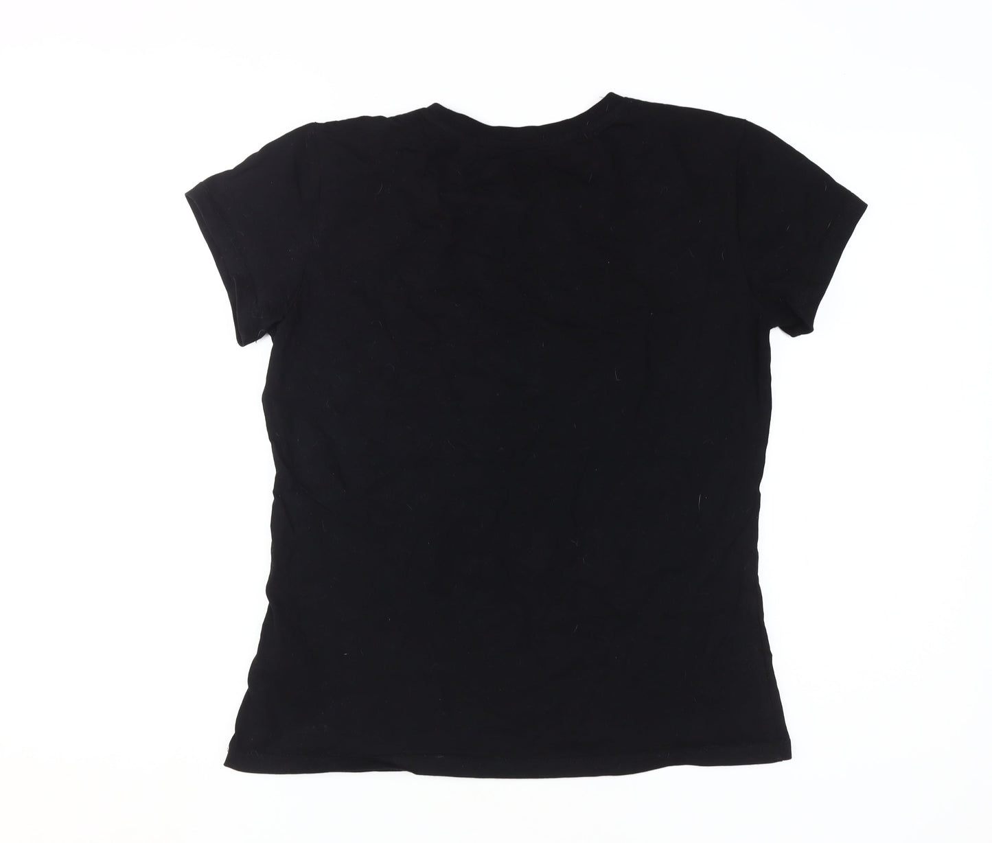 Disney Women's Black Cartoon T-Shirt - Small
