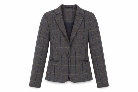 Brook Taverner Women’s Grey Check Trouser Suit Blazer Size 6