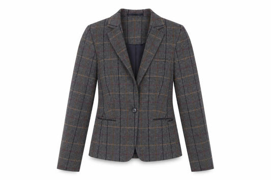 Brook Taverner Women’s Grey Check Trouser Suit Blazer Size 6