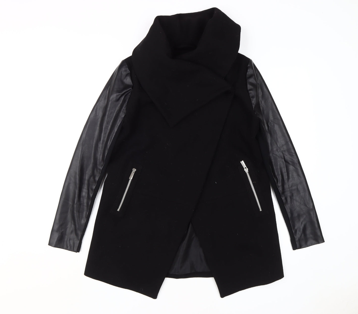 Oasis Women's Black XS Mid-Length Zip Coat