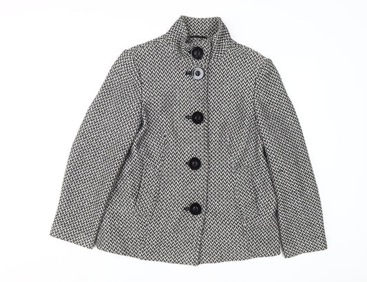 Debenhams Women's Black Tweed Size 14 Classic Coat