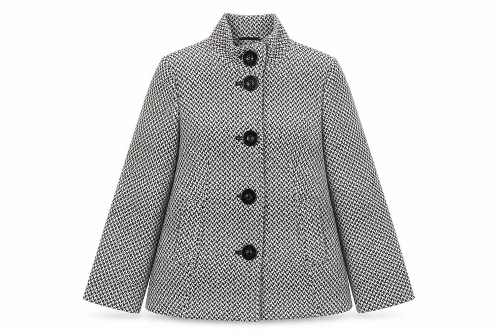 Debenhams Women's Black Tweed Size 14 Classic Coat