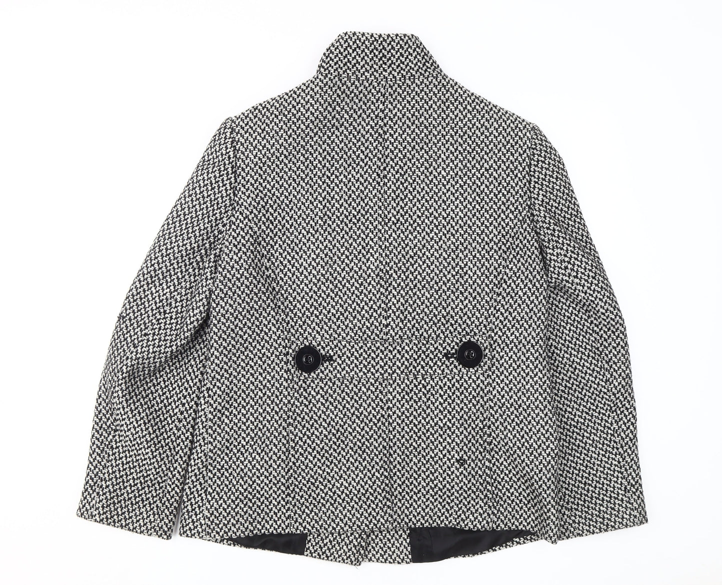 Debenhams Women's Black Tweed Size 14 Classic Coat