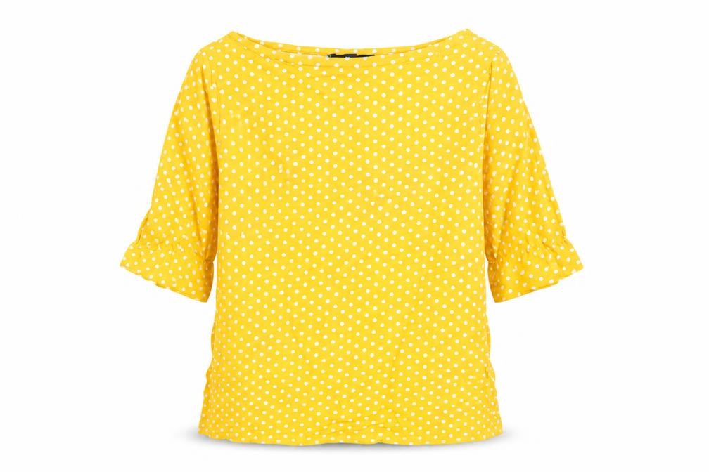 Gap Girls Yellow Polka Dot T-Shirt, Size 10-11, Cotton, Spring