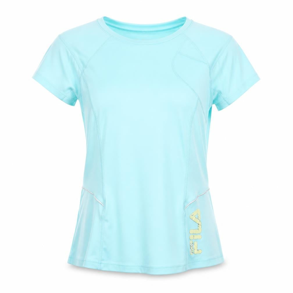Fila Women's Blue Gym T-Shirt, Size S, Breathable, Short Sleeve