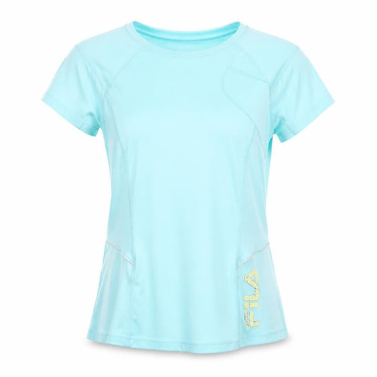 Front view of Fila Women's Blue Gym T-Shirt, size S, Breathable, Short Sleeve