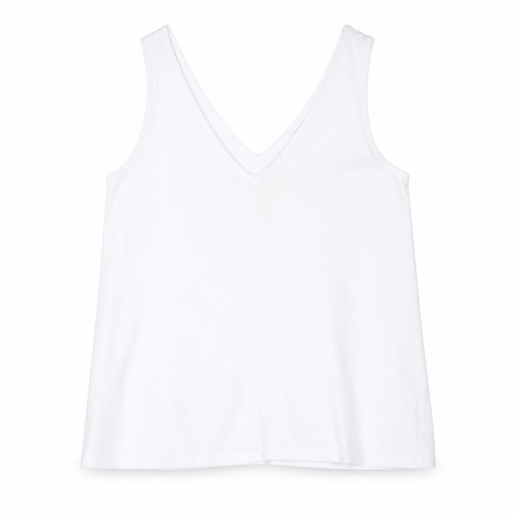 Gap Women's White XS Basic Tank Top V-Neck Cotton