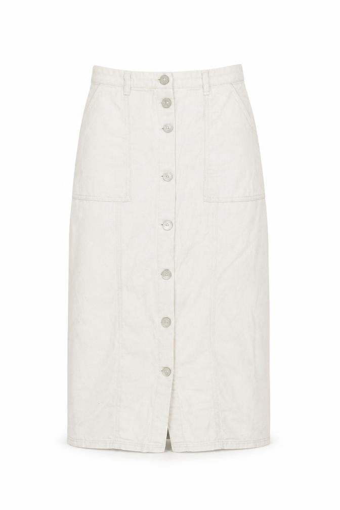 Kookai Women's Beige Button Cotton Skirt Size 6