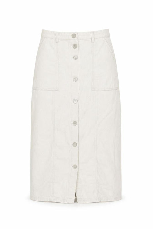 Kookai Women's Beige Button Cotton Skirt Size 6