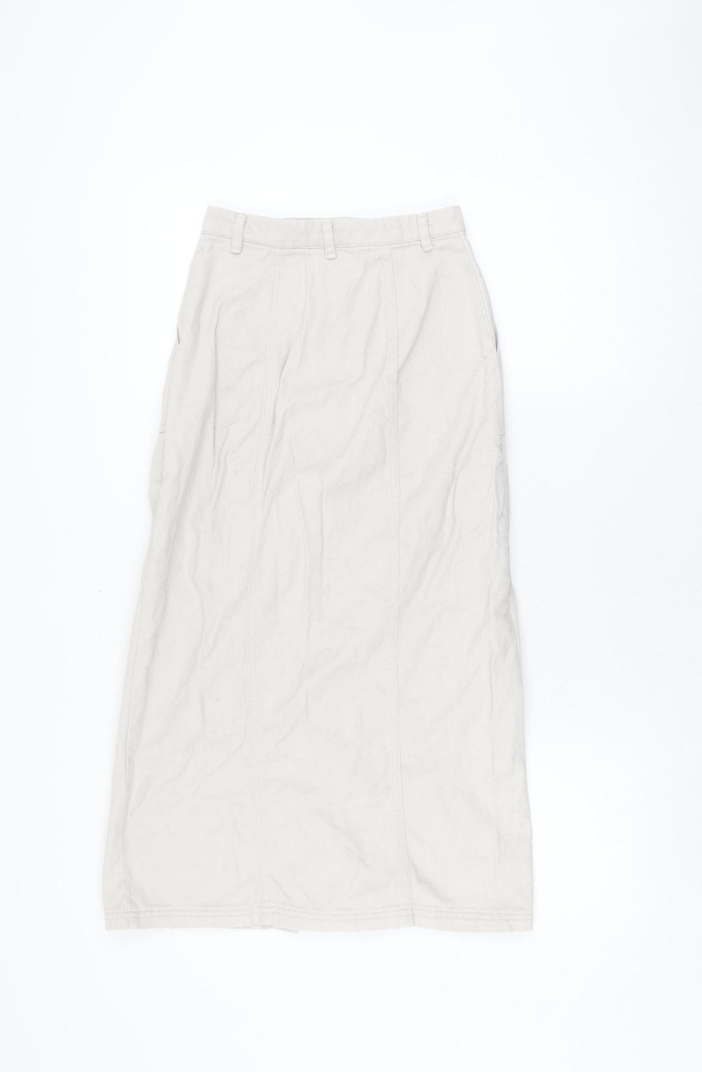 Kookai Women's Beige Button Cotton Skirt Size 6