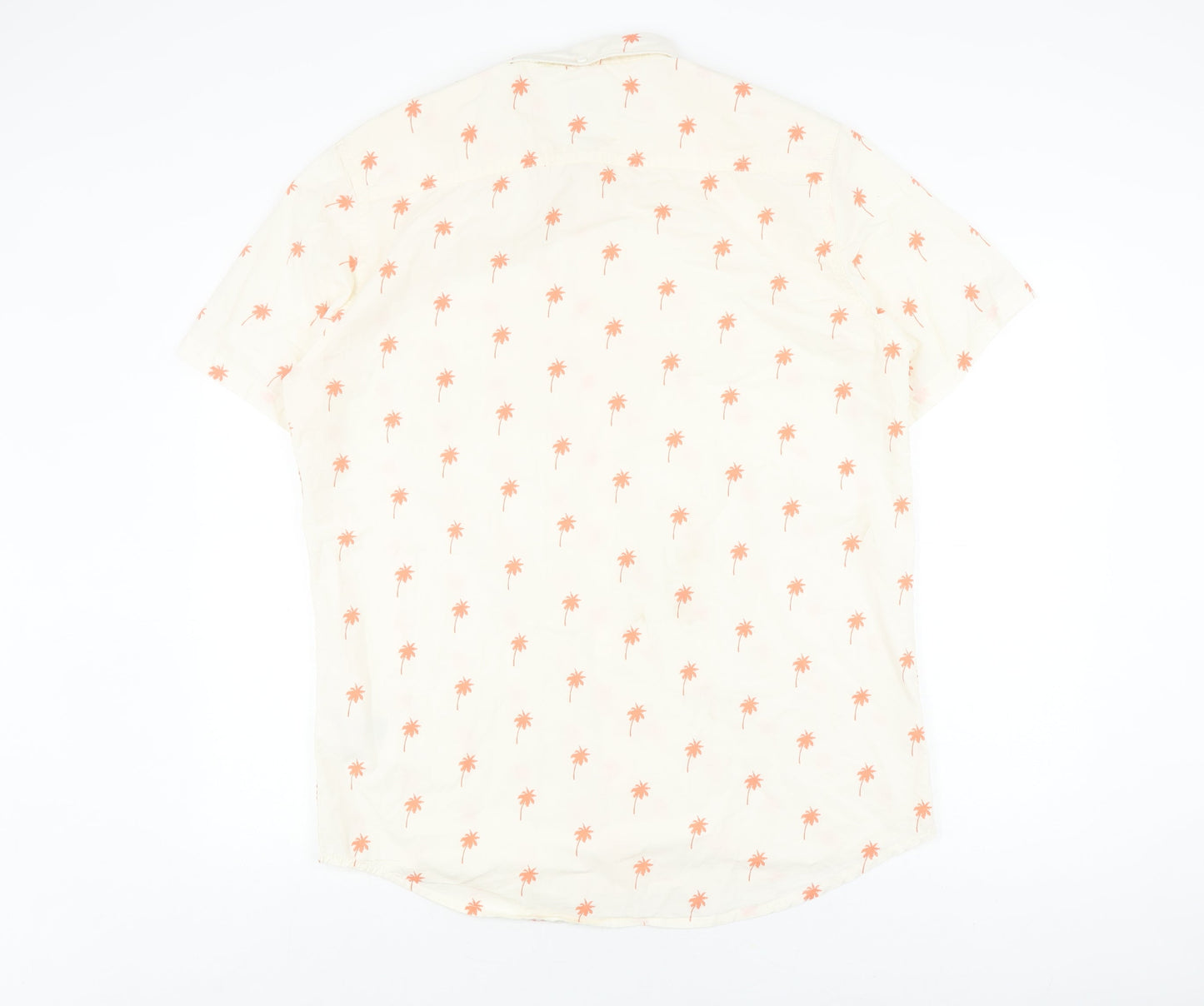 Quiksilver Men's Ivory Beach Print Button-Up Shirt L